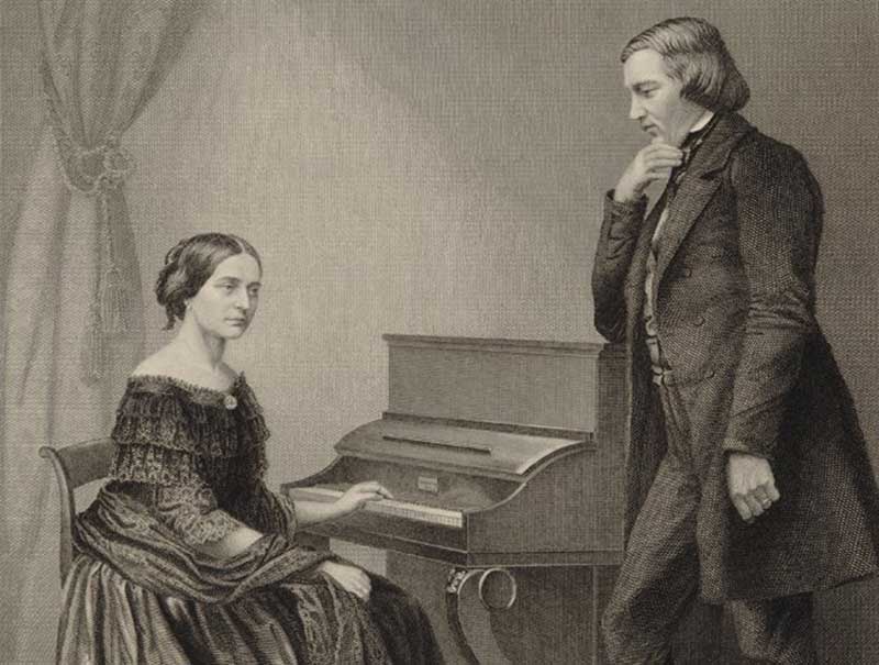 Retrato de Robert Schumann y Clara Wieck